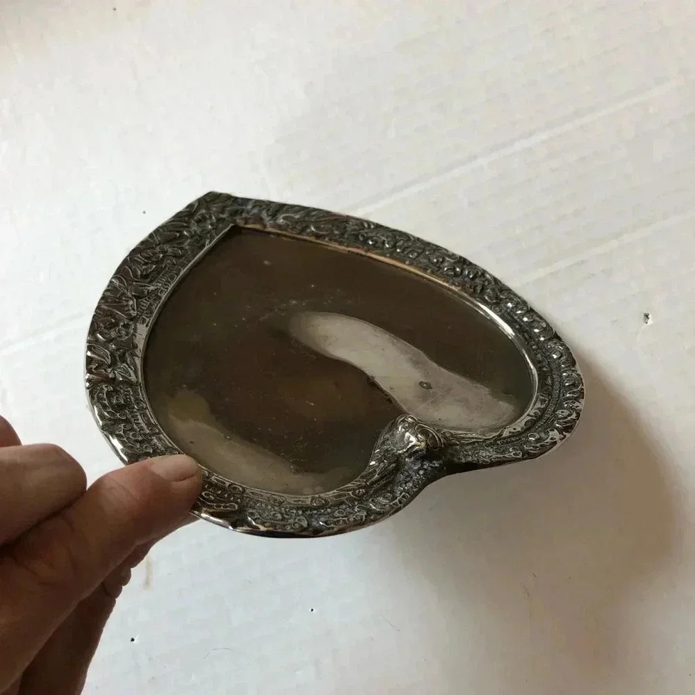 Vintage  Ornate Silver Trinket Dish - Picture 7 of 11